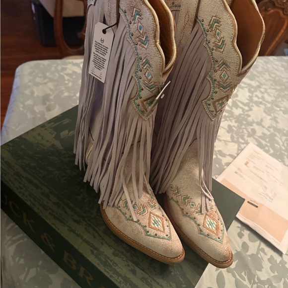 Buck & Brana Fringe Embroidered Ankle Boots - Picture 5 of 8